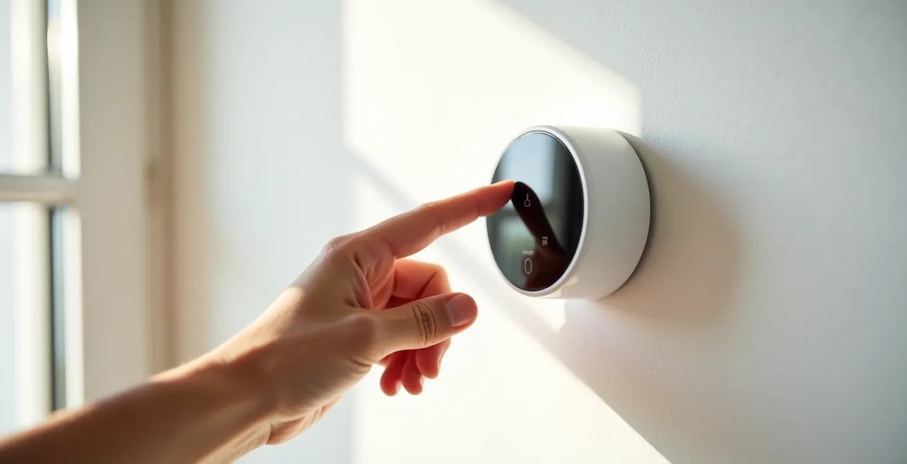 Detail van moderne slimme energiemeter in Nederlandse nieuwbouwwoning