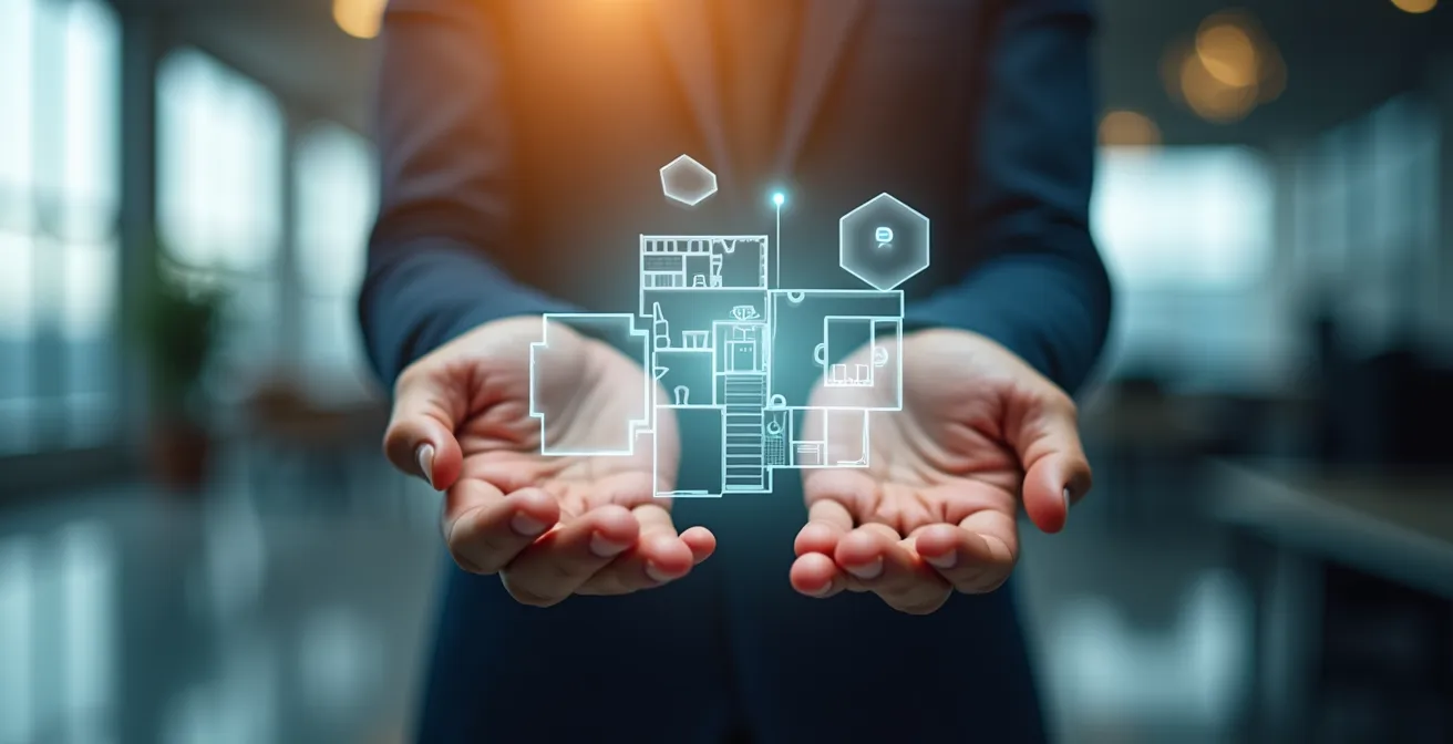 Team bekijkt virtueel magazijn prototype tijdens Design Thinking sessie